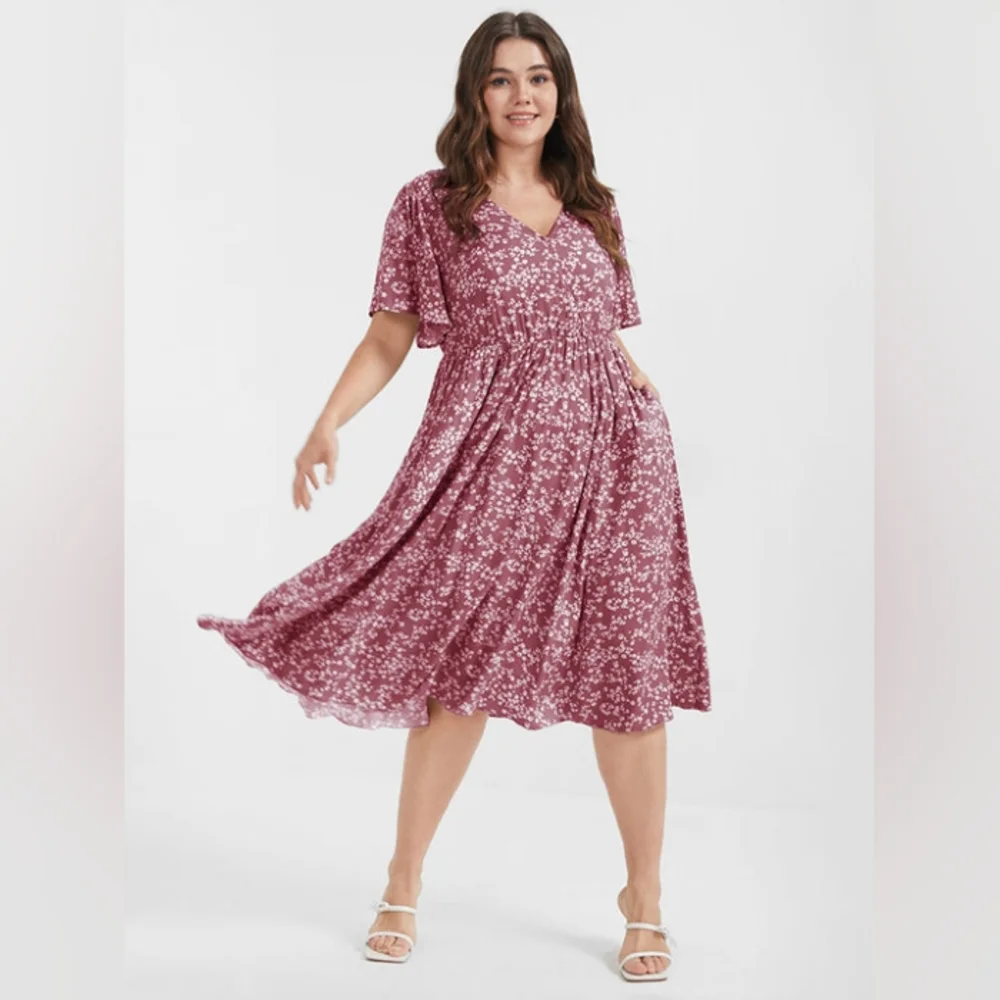 ⭐️DITSY FLORAL ELASTIC WAIST DRESS - Picture 2 of 8